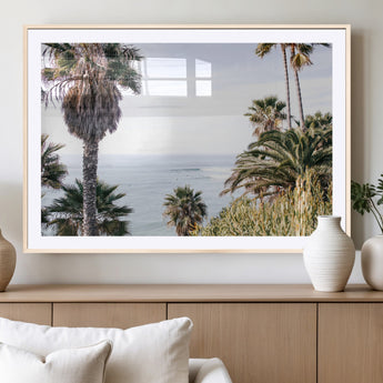 51404565-MGV-CV-36X24-Palm Trees Wall Art Canvas Print, Framed Ocean Breeze Art Picture Print, Coastal View Perfect Tropical Coastal Decor Artwork