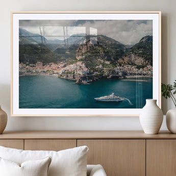 20321590-MGV-CV-36X24-Amalfi Coast Wall Art Canvas Print, Framed Italy Travel Art Picture Print, Mediterranean Landscape Perfect Mediterranean Coastal