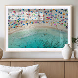76172085-MGV-CV-36X24-Tropical Shoreline Wall Art Canvas Print, Framed Beach Relaxing Art Picture Print, Aerial Summer Perfect Coastal Vibrant Decor