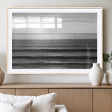 47305203-MGC-FP-36x24_Natural-Monochrome Ocean Wall Art Canvas Print, Framed Moody Ocean Art Picture Print, Calm Ocean Perfect Minimalist Coastal Decor Artwork