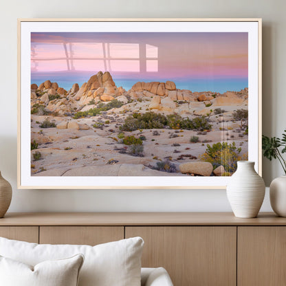 96167137-MGC-FP-36x24_Natural-Vibrant Sunset Sky Wall Art Canvas Print, Framed Joshua Tree Art Picture Print, Rugged Terrain Perfect Southwestern Boho Decor