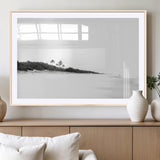 29611516-MGC-FP-36x24_Natural-Black White Beach Wall Art Canvas Print, Framed Palm Trees Art Picture Print, Monochrome Tropical Perfect Minimalist Coastal Decor