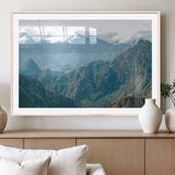 79393816-MGC-FP-36x24_Natural-Misty Mountain Wall Art Canvas Print, Framed Cloudy Andean Art Picture Print, Rugged Mountain Perfect Rustic Nature Decor Artwork