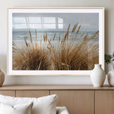 14270839-MGV-CV-36X24-Beach Grass Wall Art Canvas Print, Framed Coastal Dunes Art Picture Print, Dune Grass Perfect Coastal Minimalist Decor Artwork