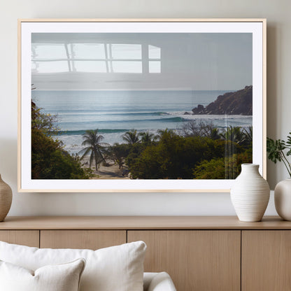 88336640-MGC-FP-36x24_Natural-Tropical Beach Scene Wall Art Canvas Print, Framed Coastal Photography Art Picture Print, Ocean Horizon Art Perfect Coastal Boho