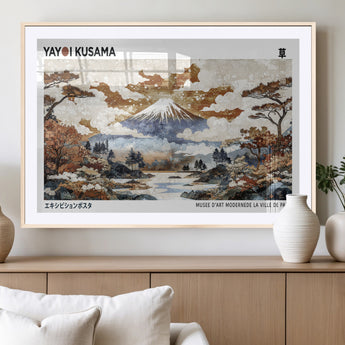 80111817-MGC-FP-36x24_Natural-Japanese Landscape Wall Art – Mount Fuji Autumn Canvas Print, Asian Inspired Nature Decor for Living Room, Bedroom, Office or