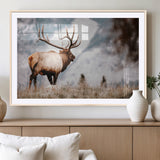 70489411-MGC-FP-36x24_Natural-Elk Photography Wall Art Canvas Print, Framed Mountain Wildlife Art Picture Print, Rustic Nature Decor Perfect Rustic Lodge Decor