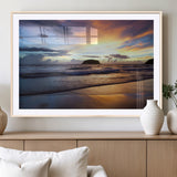 36714356-MGC-FP-36x24_Natural-Beach Sunset Wall Art Canvas Print, Framed Ocean Waves Art Picture Print, Tropical Seascape Perfect Coastal Serenity Decor Artwork