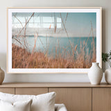 36108696-MGC-FP-36x24_Natural-Coastal Grass Wall Art – Serene Ocean View Canvas Print, Beach Nature Photography Decor for Living Room, Bedroom, Office or Modern