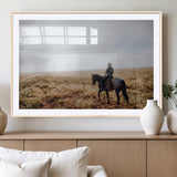 57597730-MGC-FP-36x24_Natural-Cowboy Wall Art Wall Art Canvas Print, Framed Western Canvas Art Picture Print, Rustic Ranch Scene Perfect Rustic Western Decor