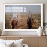 54943176-MGC-FP-36x24_Natural-Cowboy Wall Art Wall Art Canvas Print, Framed Western Canvas Art Picture Print, Rustic Ranch Scene Perfect Rustic Western Decor