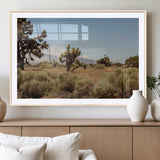 16114018-MGC-FP-36x24_Natural-Joshua Tree Wall Art Canvas Print, Framed Desert Landscape Art Picture Print, Mountain Horizon Perfect Southwestern Boho Decor