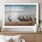 81594705-MGC-FP-36x24_Natural-Elk Herd Wall Art Canvas Print, Framed Wildlife Photography Art Picture Print, Rustic Nature Print Perfect Rustic Wildlife Decor
