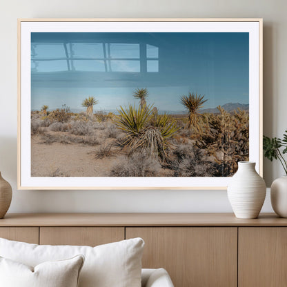 35156165-MGC-FP-36x24_Natural-Joshua Tree Wall Art Canvas Print, Framed Desert Landscape Art Picture Print, Warm Earth Tones Perfect Southwestern Minimalist