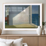 34188481-MGV-CV-36X24-Coastal Sunlight Wall Art – Minimalist Ocean View Canvas Print, Serene Beach House Inspired Decor for Bedroom, Living Room,