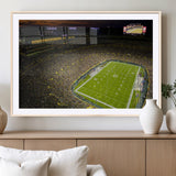 23655234-MGV-CV-36X24-Lambeau Field Stadium Wall Art – American Football Night Game Canvas Print with Packed Crowd and Lights – Sports Decor for Man