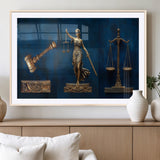 91629053-MGV-CV-36X24-Lady Justice Wall Art – Golden Gavel and Scales Canvas Print, Elegant Legal Office Decor for Lawyers, Judges, Courtroom or Study