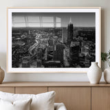 46578567-MGV-CV-36X24-Atlanta Skyline Wall Art – Black and White Cityscape Canvas Print, Modern Urban Night Decor for Office, Living Room, or Apartment