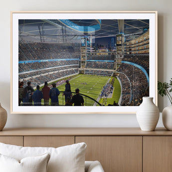 41816511-MGC-FP-36x24_Natural-Chicago Dome Stadium Wall Art – Futuristic Football Arena Canvas Print, Modern Sports Fan Decor for Man Cave, Office, Bar, or