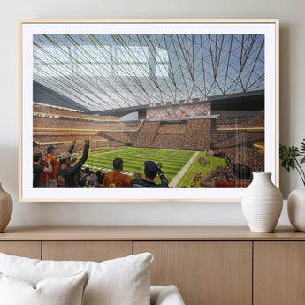81960112-MGC-FP-36x24_Natural-Futuristic Football Stadium Wall Art – Modern Dome Arena Canvas Print, Chicago Bears Concept Design Sports Decor for Man Cave or