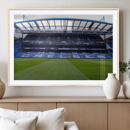 38616413CHELSA-MGV-CV-36X24-Chelsea Stadium Wall Art – Panoramic Football Field Canvas Print, Game Day Sports Decor for Living Room, Office, or Man Cave
