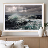 38622353-MGV-CV-36X24-Stormy Ocean Waves Canvas Wall Art – Framed Turbulent Sea Print, Large Nature Canvas for Coastal, Living Room, or Office Spaces