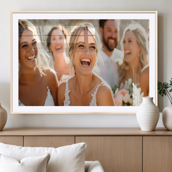 CSTM912-MGV-CV-36X24-Framed Wedding Canvas Print - Custom Wall Art Keepsake for Couples, Elegant Home Decoration Gift, Create Your Own Photo Canvas