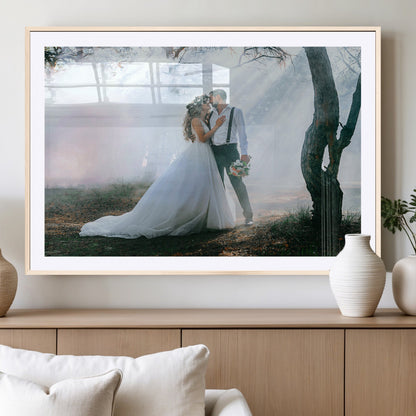 CSTM913-MGV-CV-36X24-Framed Wedding Canvas Print - Custom Wall Art Keepsake for Couples, Elegant Home Decoration Gift, Create Your Own Photo Canvas