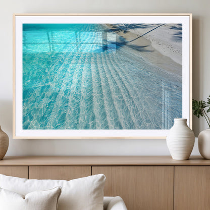 68127042-MGV-CV-36X24-Beach Wall Art – Tropical Ocean Canvas Print, Clear Water and White Sand Photography Decor for Bedroom, Living Room, Office,