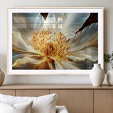 20862576-MGV-CV-36X24-Golden Abstract Flower Canvas Wall Art – Modern Botanical Bloom Print, Elegant Floral Artwork for Living Room, Bedroom, Office