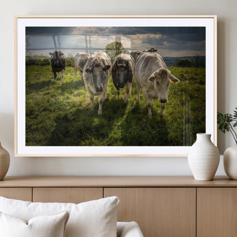 67277447-MGC-FP-36x24_Natural-Farmhouse Wall Art – Herd of Cows Canvas Print, Rustic Country Pasture Photography Decor for Bedroom, Living Room, Office, Ranch,