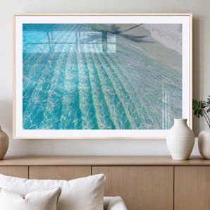 46233906-MGC-FP-36x24_Natural-Coastal Wall Art – Turquoise Ocean Waves and White Sand Canvas Print, Tropical Beach Photography Decor for Bedroom, Living Room,