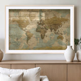 54795344-MGV-CV-36X24-Personalized World Map Wall Art – Vintage Adventure Travel Map with Custom Names, Rustic Wall Décor for Couples, Families