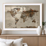 48225643-MGV-CV-36X24-Personalized World Map Wall Art – Rustic Vintage Adventure Travel Map with Custom Couple Names, Romantic Wall Decor for Home or