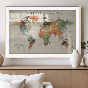 24737989-MGV-CV-36X24-Personalized World Map Wall Art – Colorful Vintage Adventure Travel Map with Custom Names, Unique Wall Decor for Couples,