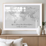 43438578-MGV-CV-36X24-Personalized World Map Wall Art – Black and White Minimal Travel Map with Custom Names, Elegant Wall Decor for Couples, Wedding or