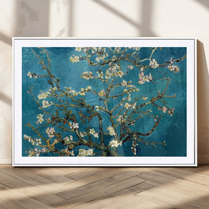 91714-MGC-FP-36x24_White-Almond Blossoms Wall Art – Handcrafted Van Gogh Inspired Floral Canvas Print, Beautiful Nature Decor for Living Room, Bedroom, or