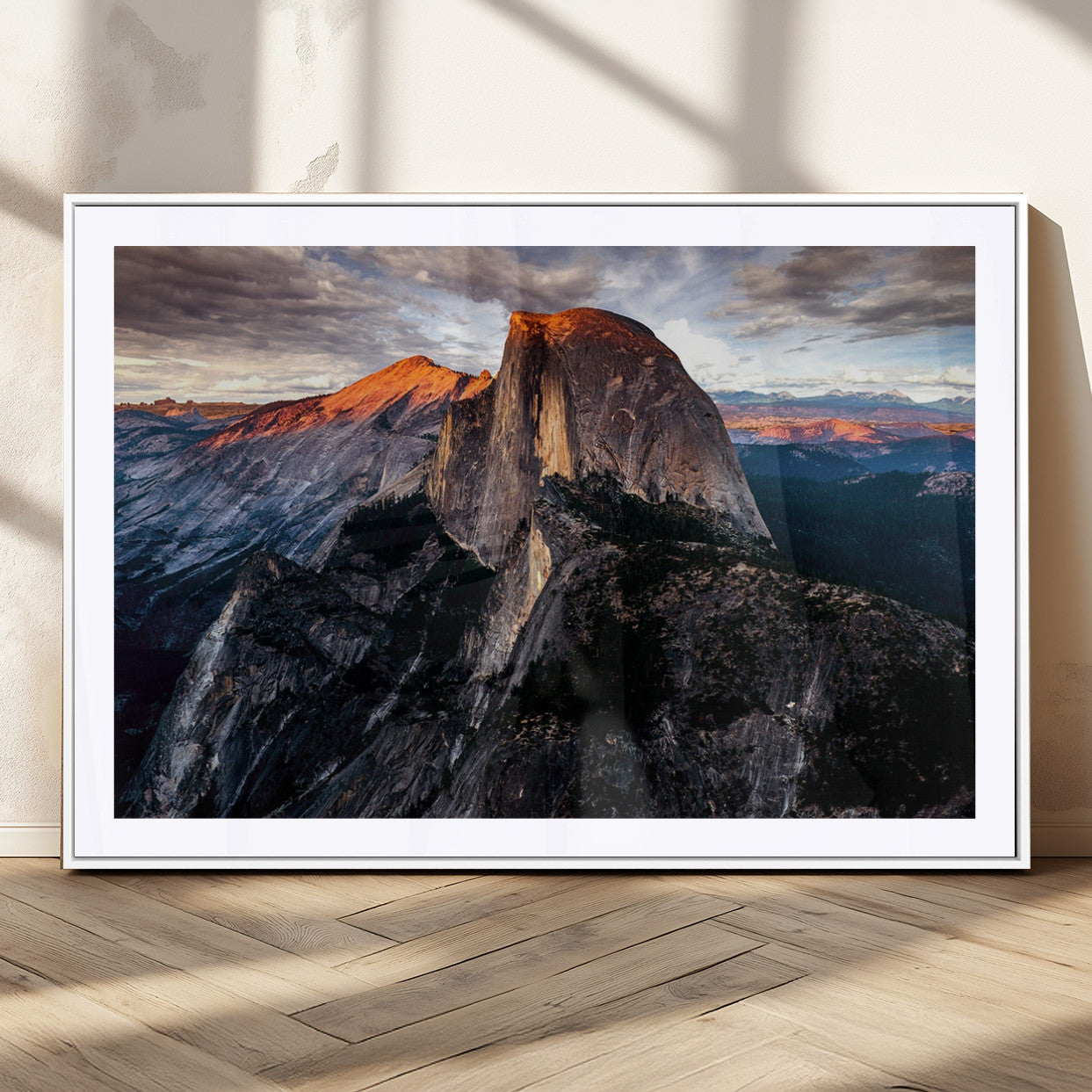31332-MGC-FP-36x24_White-Mountain Landscape Wall Art – Majestic Sunset Rock Formation Canvas Print, Nature Scenic Decor for Living Room, Office, Cabin or