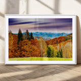 58007-MGV-CV-36X24-Autumn Mountain Landscape Wall Art – Stunning Fall Forest Canvas Print, Cozy Nature Decor for Home or Office