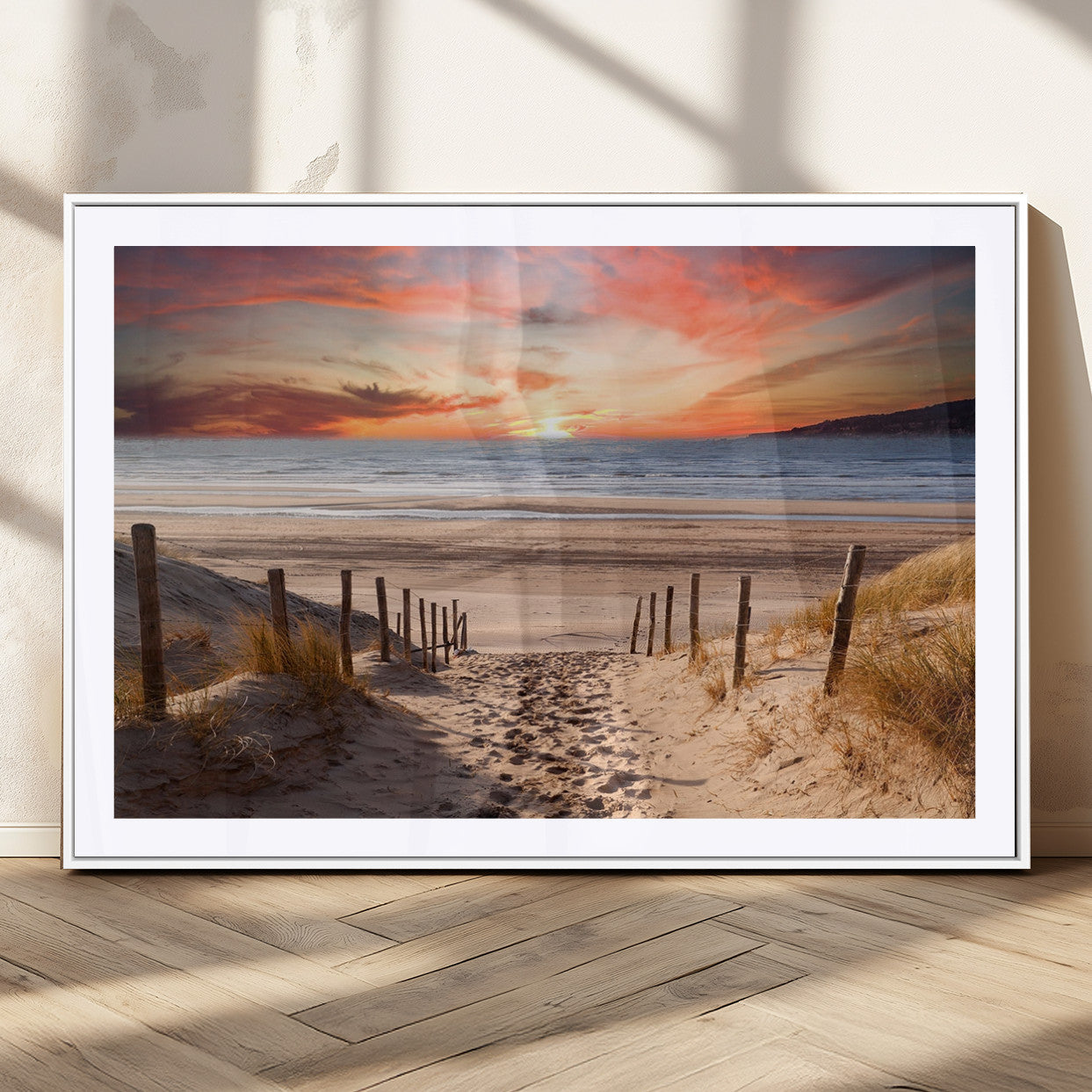 78111-MGV-CV-36X24-Sunset Pathway Wall Art – Panoramic Coastal Canvas Print, Tranquil Beach Decor for Living Room, Office or Bedroom