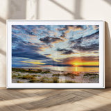 39645-MGV-CV-36X24-Golden Beach Sunset Wall Art – Serene Ocean Horizon Canvas Print, Coastal Nature Landscape Decor for Living Room, Bedroom or