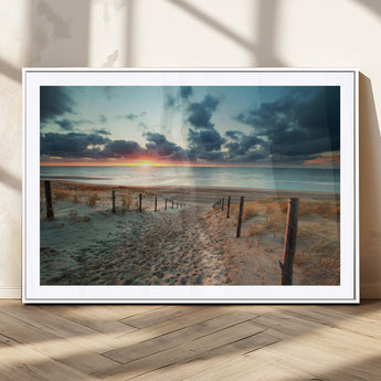 25788-MGV-CV-36X24-Sunset Beach Path Wall Art – Scenic Coastal Dunes and Ocean Canvas Print, Tranquil Seaside Landscape Decor for Living Room or