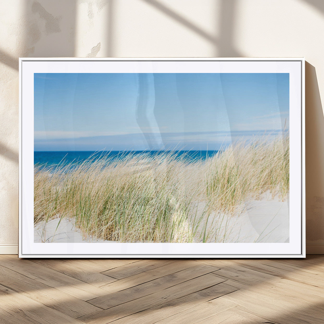 96913-MGV-CV-36X24-Coastal Dunes Wall Art – Serene Beach Grass and Blue Ocean Canvas Print, Relaxing Seaside Nature Decor for Living Room, Bedroom or