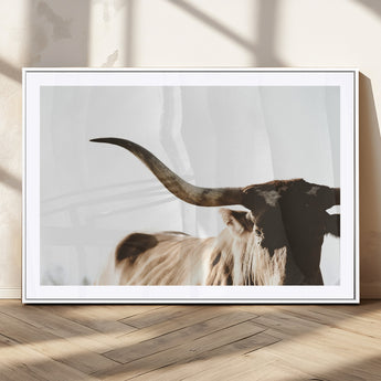 35866-MGV-CV-36X24-Texas Longhorn Wall Art – Rustic Western Bull Canvas Print, Farmhouse Animal Photography Decor for Living Room, Office, or Ranch