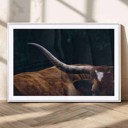55197-MGC-FP-36x24_White-Texas Longhorn Wall Art – Rustic Western Bull Horn Canvas Print and Farmhouse Country Animal Decor for Living Room, Office or