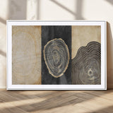 77785-MGV-CV-36X24-Tree Ring Abstract Wall Art – Rustic Wood Growth Pattern Canvas Prints, Modern Nature-Inspired Decor for Living Room or Office