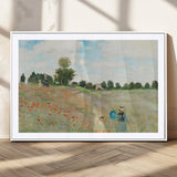 74890-MGC-FP-36x24_White-Monet Poppy Field Wall Art – Impressionist Landscape Canvas Print, Classic French Artwork for Living Room, Bedroom or Office Decor