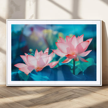 32559-MGC-FP-36x24_White-Lotus Flower Wall Art – Pink Water Lily Canvas Print, Tranquil Nature Decor for Living Room, Bedroom or Meditation Space