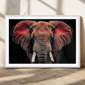 54719-MGC-FP-36x24_White-Elephant Wall Art – Majestic African Elephant Canvas Print, Wildlife Safari Animal Decor for Living Room, Bedroom, Office or Man