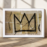 37215-MGC-FP-36x24_White-Abstract Crown Wall Art – Urban Graffiti Style Canvas Print Modern Street Art Design, Bold Contemporary Decor for Living Room,